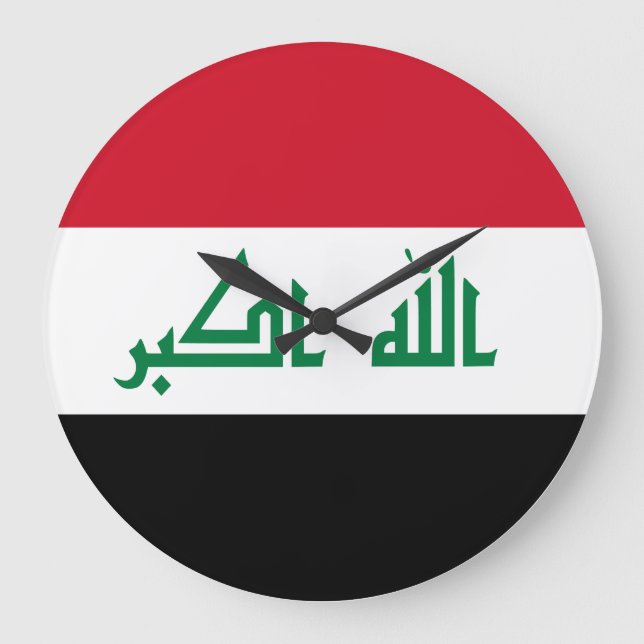 Iraq (Iraqi) Flag Large Clock (Front)