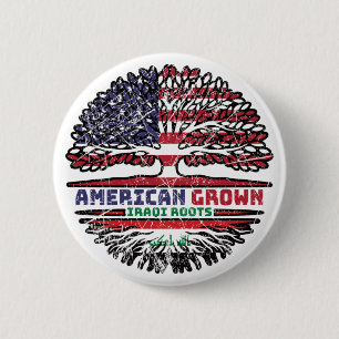 Iraq Iraqi US American USA United States Tree 2 Inch Round Button