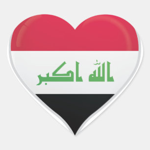 Iraq love flag pride heart sticker