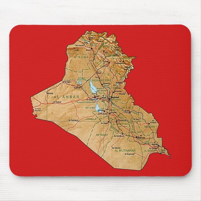 Iraq Map Mousepad (Front)