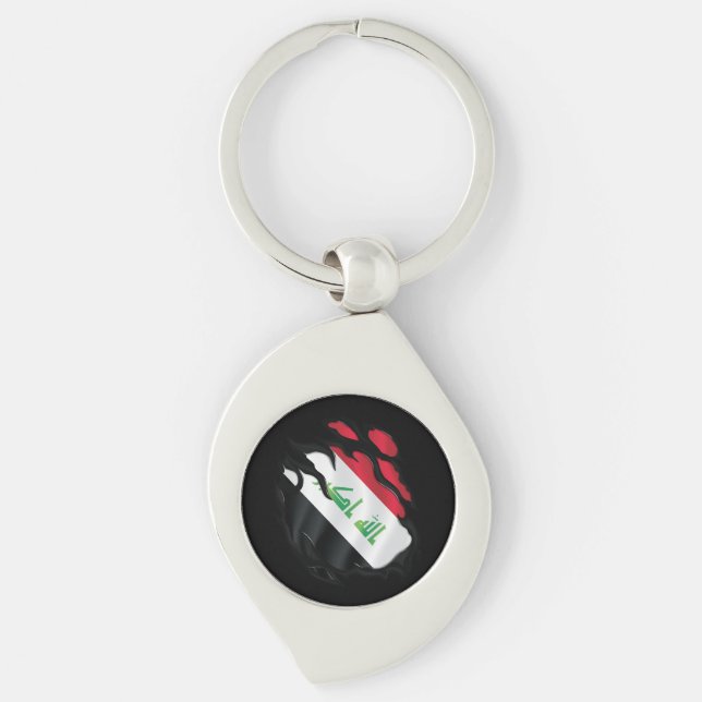 Iraq Ripped Flag Keychain (Front)