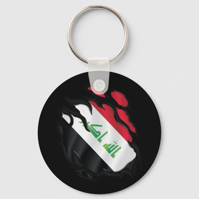 Iraq Ripped Flag Keychain (Front)