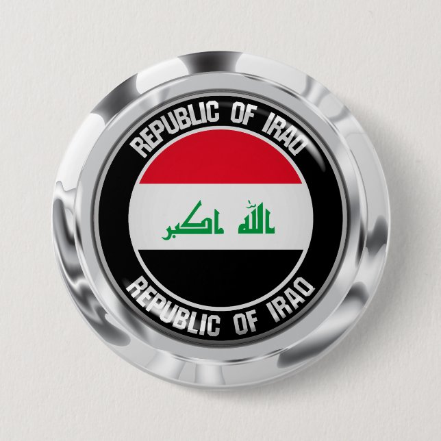 Iraq Round Emblem 3 Inch Round Button (Front)
