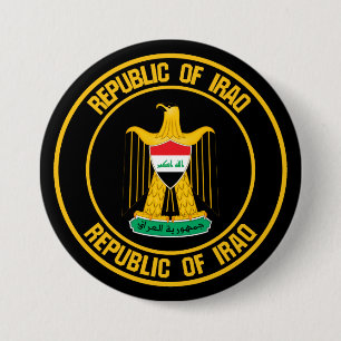Iraq Round Emblem 3 Inch Round Button
