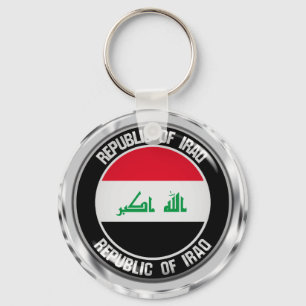 Iraq Round Emblem Keychain