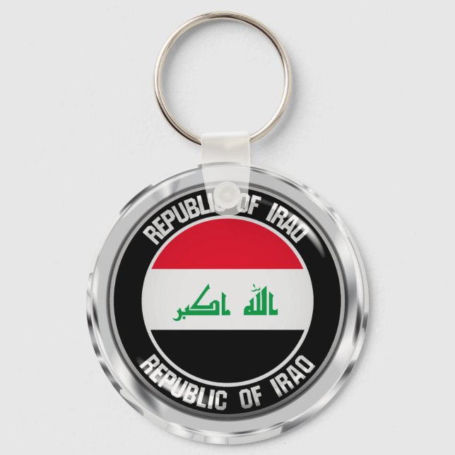 Iraq Round Emblem Keychain (Front)