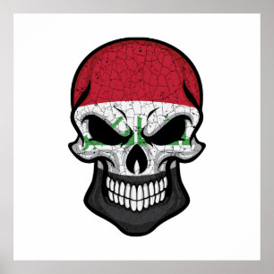 Iraq Smiling Skull Flag Poster