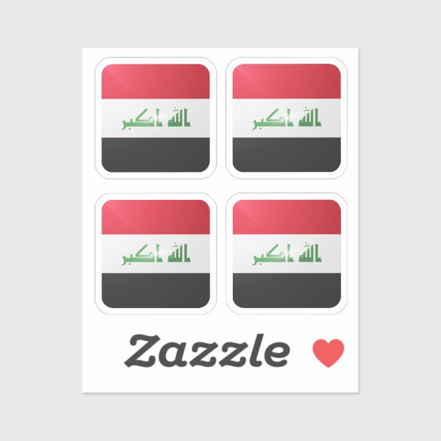 Iraq square glossy flag (Sheet)
