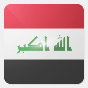 Iraq square glossy flag sticker