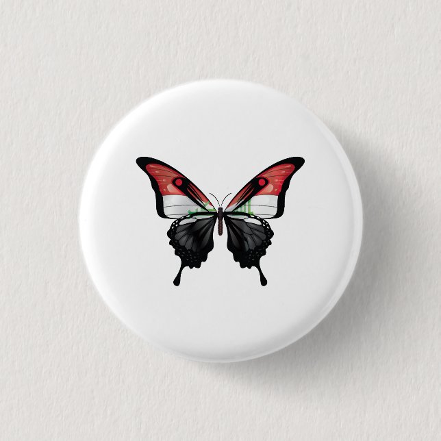 Iraq Swallowtail Butterfly Flag 1 Inch Round Button (Front)
