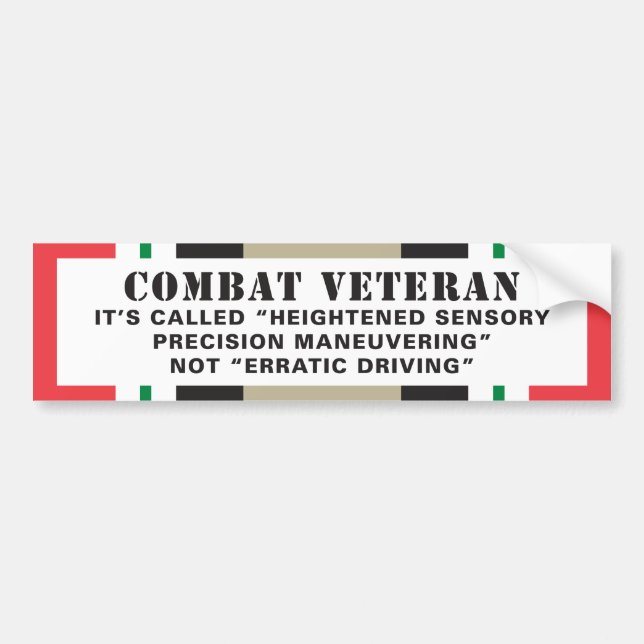 Iraq Veteran Erratic Driver Bumper Sticker (Front)