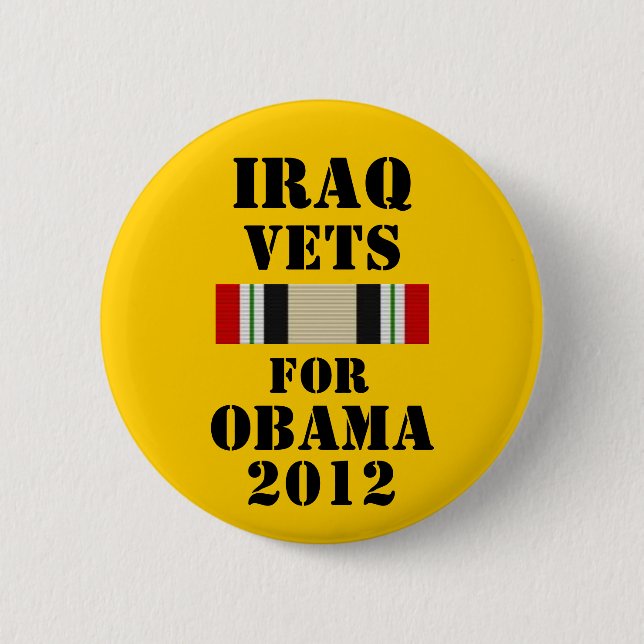 Iraq Vets for Obama 2012 2 Inch Round Button (Front)