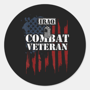 Iraq War_ Iraq Combat Veteran - Veteran Sayings Classic Round Sticker