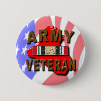 Iraq War Veteran Service Ribbon, ARMY 2 Inch Round Button