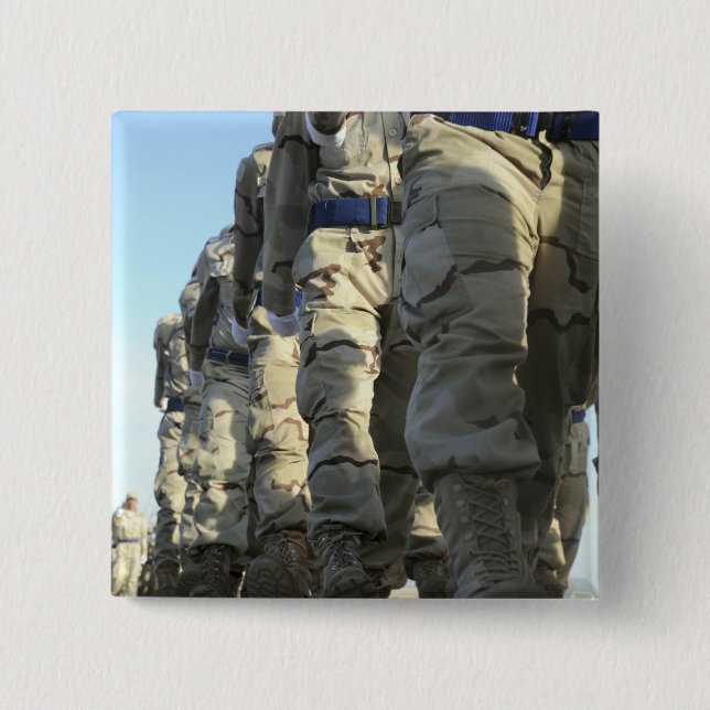 Iraqi air force recruits march 2 inch square button (Front)