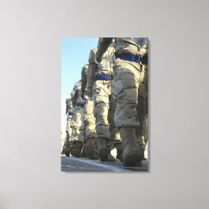 Iraqi air force recruits march canvas print