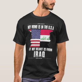 Iraqi American Patriot Grown Proud Home Heart USA T-Shirt