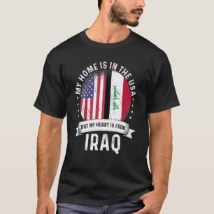 Iraqi American Patriot Grown Proud Home USA Flags T-Shirt