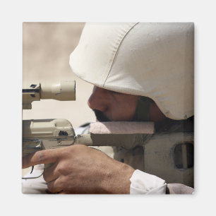 Iraqi Army Sergeant sights in down range Magnet