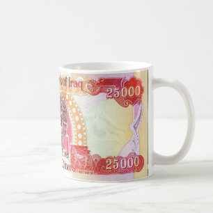 Iraqi Dinar 25,000 Coffee Mug - Iraq Tea cup