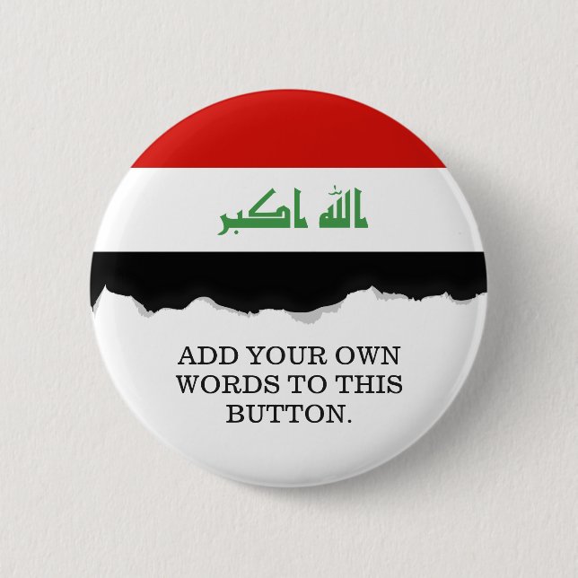 Iraqi Flag 2 Inch Round Button (Front)