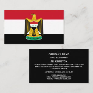 Iraqi Flag & Coat of Arms, Flag of Iraq Business Card