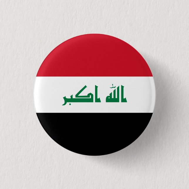 Iraqi Flag, Flag of Iraq 1 Inch Round Button (Front)