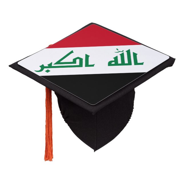 Iraqi flag graduation cap topper (Angled)