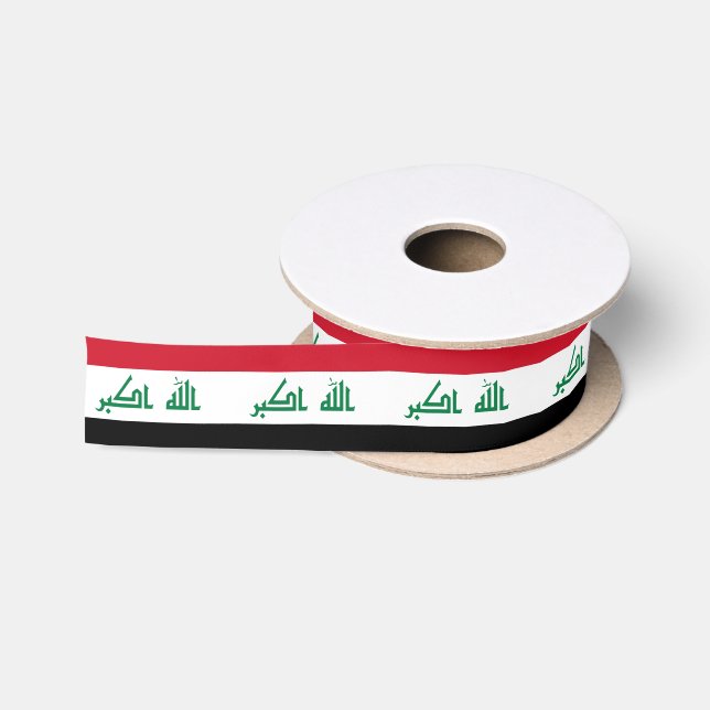 Iraqi Flag ribbon, Iraq fashion /sports Satin Ribbon (Spool)