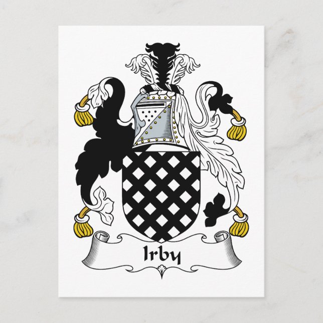 Irby Family Crest Postcard (Front)