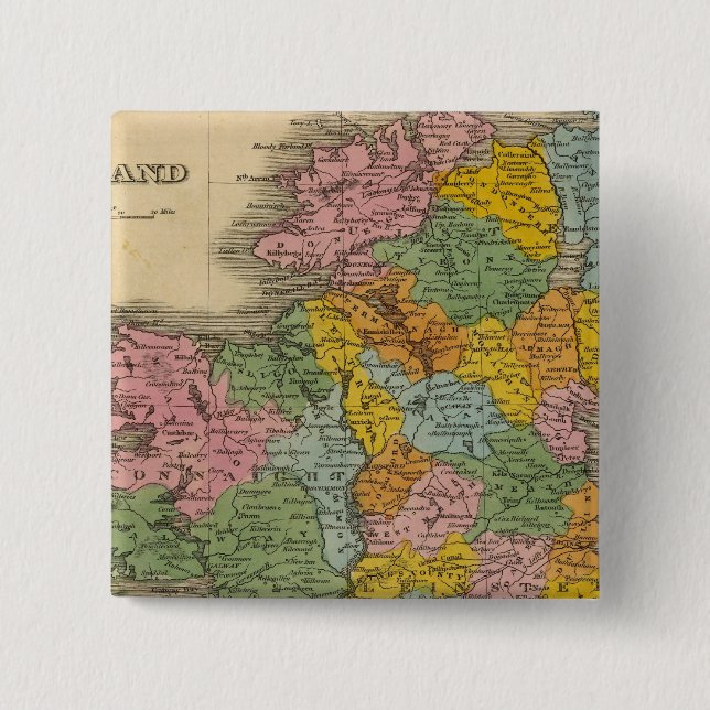 Ireland 10 2 inch square button (Front)