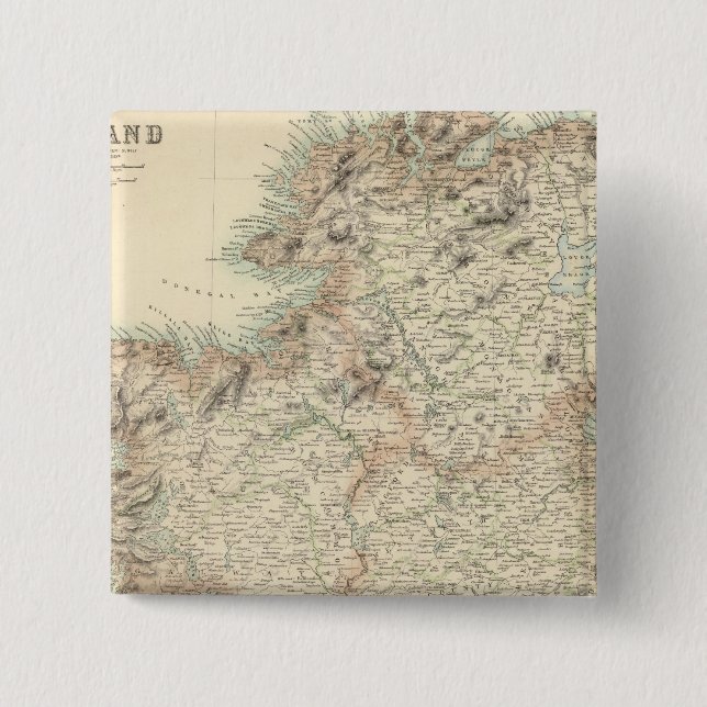Ireland 10 2 inch square button (Front)
