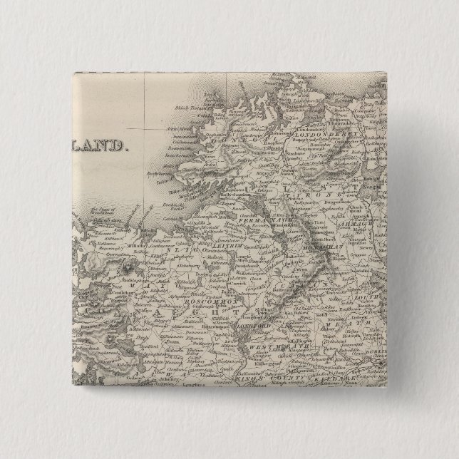 Ireland 14 2 inch square button (Front)