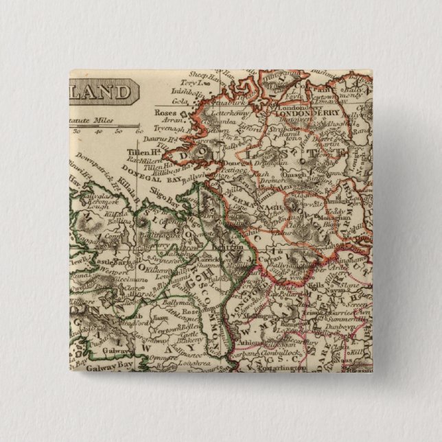 Ireland 18 2 inch square button (Front)