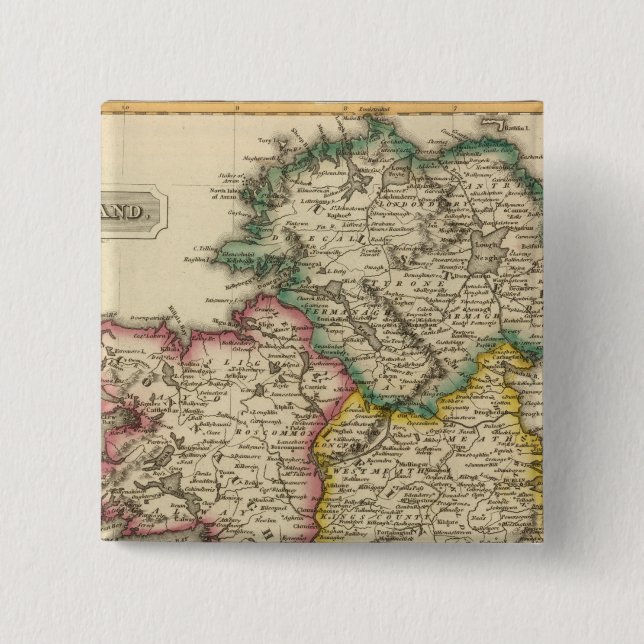 Ireland 7 2 inch square button (Front)