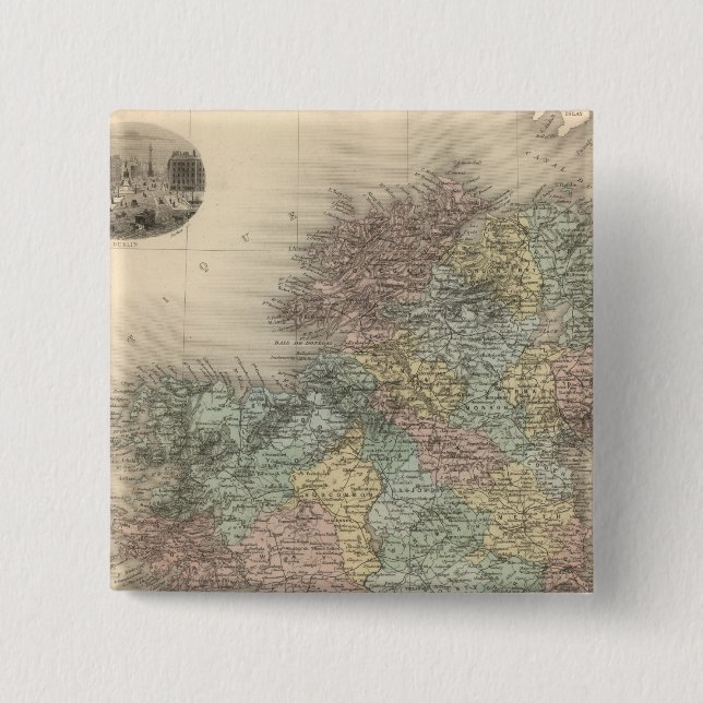 Ireland 7 2 inch square button (Front)