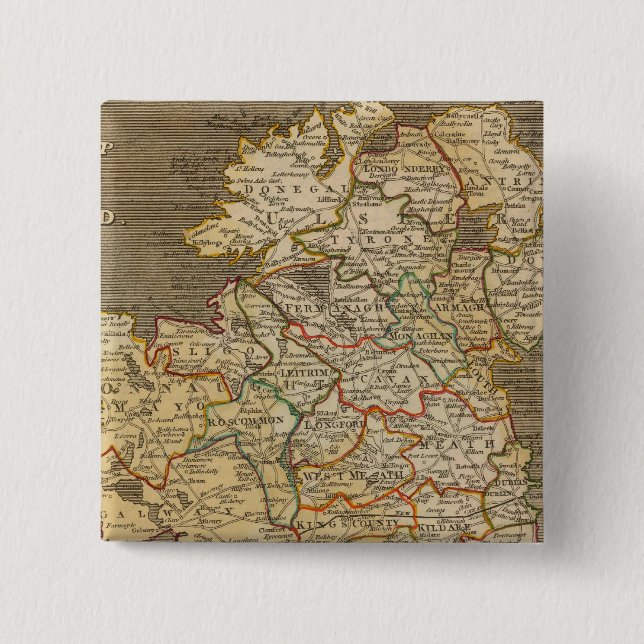 Ireland 8 2 inch square button (Front)