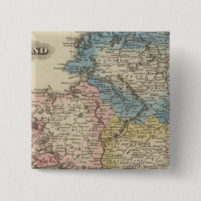 Ireland 9 2 inch square button (Front)