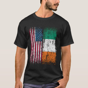 Ireland American Flag American Born Irish Heritage T-Shirt