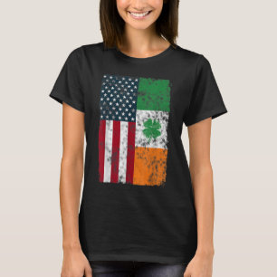 Ireland American flag Dual Citizen Patriotic Distr T-Shirt