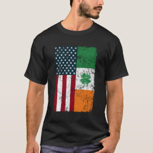Ireland American Flag Dual Citizen Patriotic Distr T-Shirt