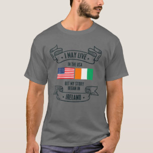 Ireland American Flag USA Irish Roots My Story Beg T-Shirt