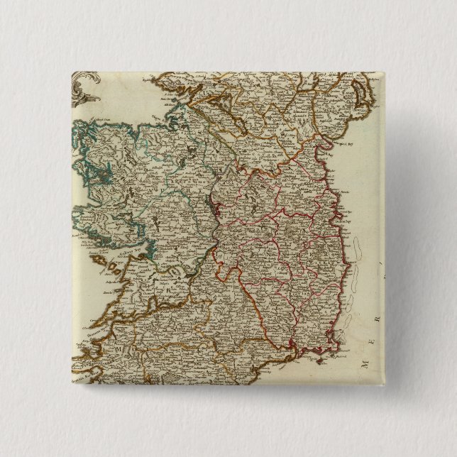 Ireland and England 2 Inch Square Button (Front)