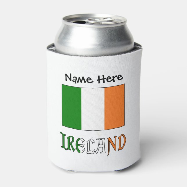 Ireland and Irish Flag Personalized  Can Cooler (Can Front)