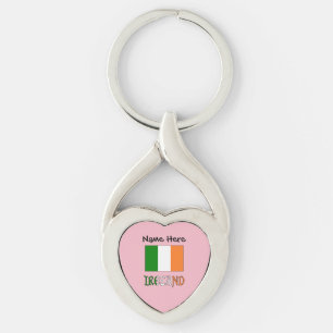Ireland and Irish Flag Personalized  Keychain
