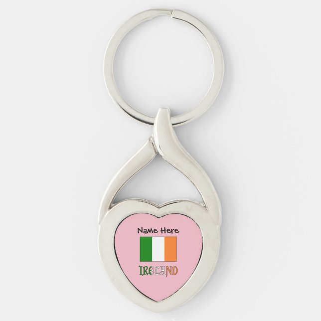 Ireland and Irish Flag Personalized  Keychain (Front)