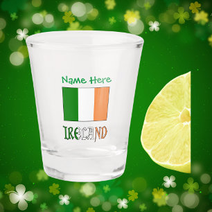 Ireland and Irish Flag Personalized  Shot Glass