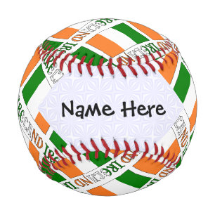 Ireland and Irish Flag Tiled with Your Name Baseball