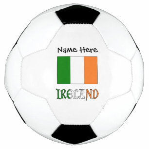Ireland and Irish Flag with Your Name Soccer Ball