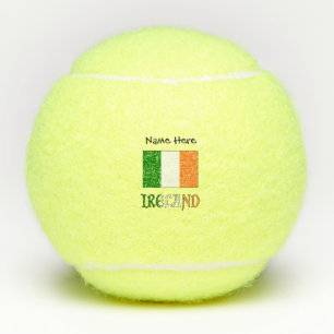 Ireland and Irish Flag with Your Name Tennis Balls
